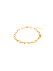 Gold chain bracelet on a white background